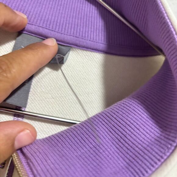 Sweaty Betty Women's 10 Lily White Revive Half Zip Crop Sweatshirt Mock Neck - Picture 6 of 9